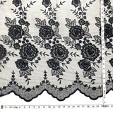 Beaded Lace Fabric on Polyester Net Mesh