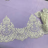 Corded Lace Trimming Embroidered On 100 Percent Polyester Net Mesh Fabric - Ivory, White, 8.5" Width (1 Yard)