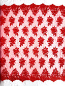 Camila Embroider Floral Damask Lace Fabric - Floral Damask, 54" Width (1 Yard)