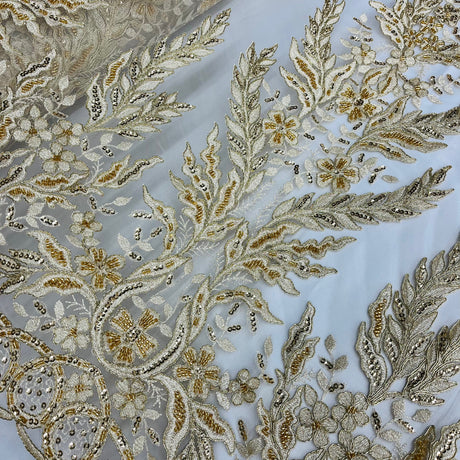 Beaded Corded Embroidered Bridal Lace