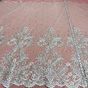 Beaded Corded Bridal Lace Fabric 54"