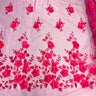 1 Yard - 3D Floral Lace Fabric Embroidered on 100% Polyester Soft Tulle Net Mesh