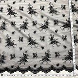 1 Yard Elegant Beaded Lace Fabric Embroidered on Polyester Net Mesh – 54"