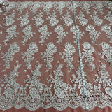 Embroidered Bridal Lace White Mesh