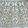 Embroidered Bridal Lace Fabric on Polyester Net Mesh