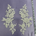 Beaded Corded Floral Lace Applique