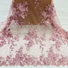Beaded 3D Floral Lace Fabric