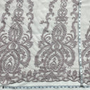 Beaded Lace Fabric on Polyester Net Mesh 54"