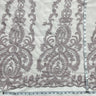 Beaded Lace Fabric on Polyester Net Mesh 54"