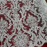 Embroidered Bridal Lace White Mesh