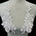 Corded Floral Applique 100% Polyester Net 9" x 3"