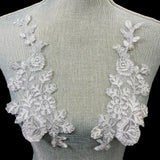 Corded Floral Applique 100% Polyester Net 9" x 3"