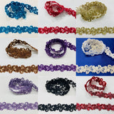 Beaded Corded Lace Trim on Organza