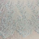 1 yarda de tela de encaje con cuentas bordada sobre malla de red 100% poliéster | Lace USA - GD-210904 - marfil - ancho 51"