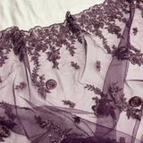 Beaded 3D Floral Lace Plum
