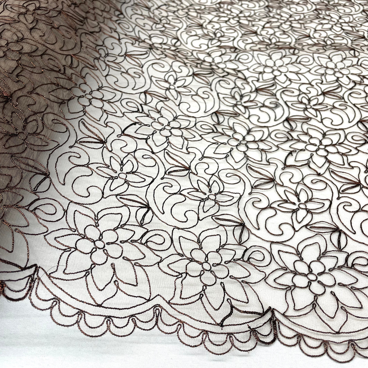 Corded Bridal Lace Fabric 54" Polyester Net Mesh