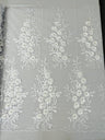 Rosa 3D Floral Design With Rhinestones Polyester Fabric - 3D Floral Embroidered Mesh Lace, 54" Width (1 Yard)