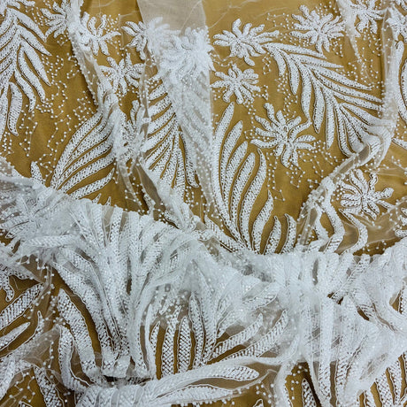 Beaded Corded Bridal Lace Mesh