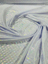Mermaid Fish Foil Spandex Fabric - Iridescent Fish Scale Print, 58" Width (1 Yard)