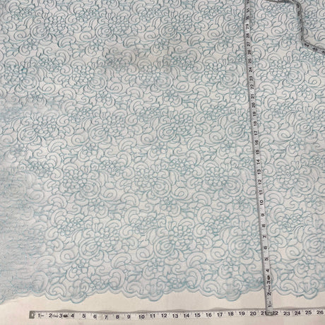 Corded Bridal Lace Fabric Embroidered Net Mesh