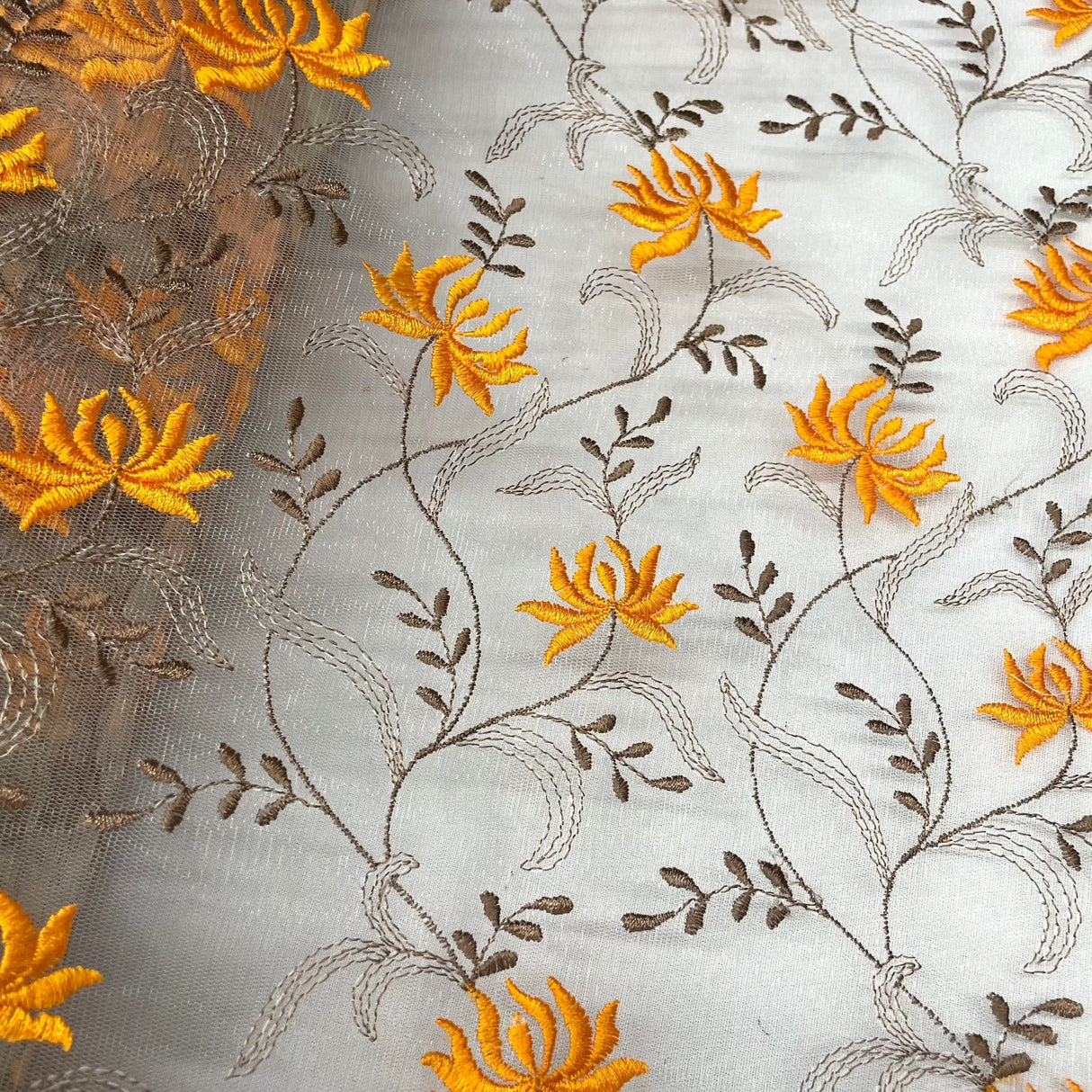 Embroidered Lace Mesh Fabric