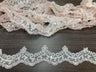 Beaded Lace Trimming Embroidered On 100 Percent Polyester Organza Fabric - Assorted Colors, 2.25" Width (1 Yard)