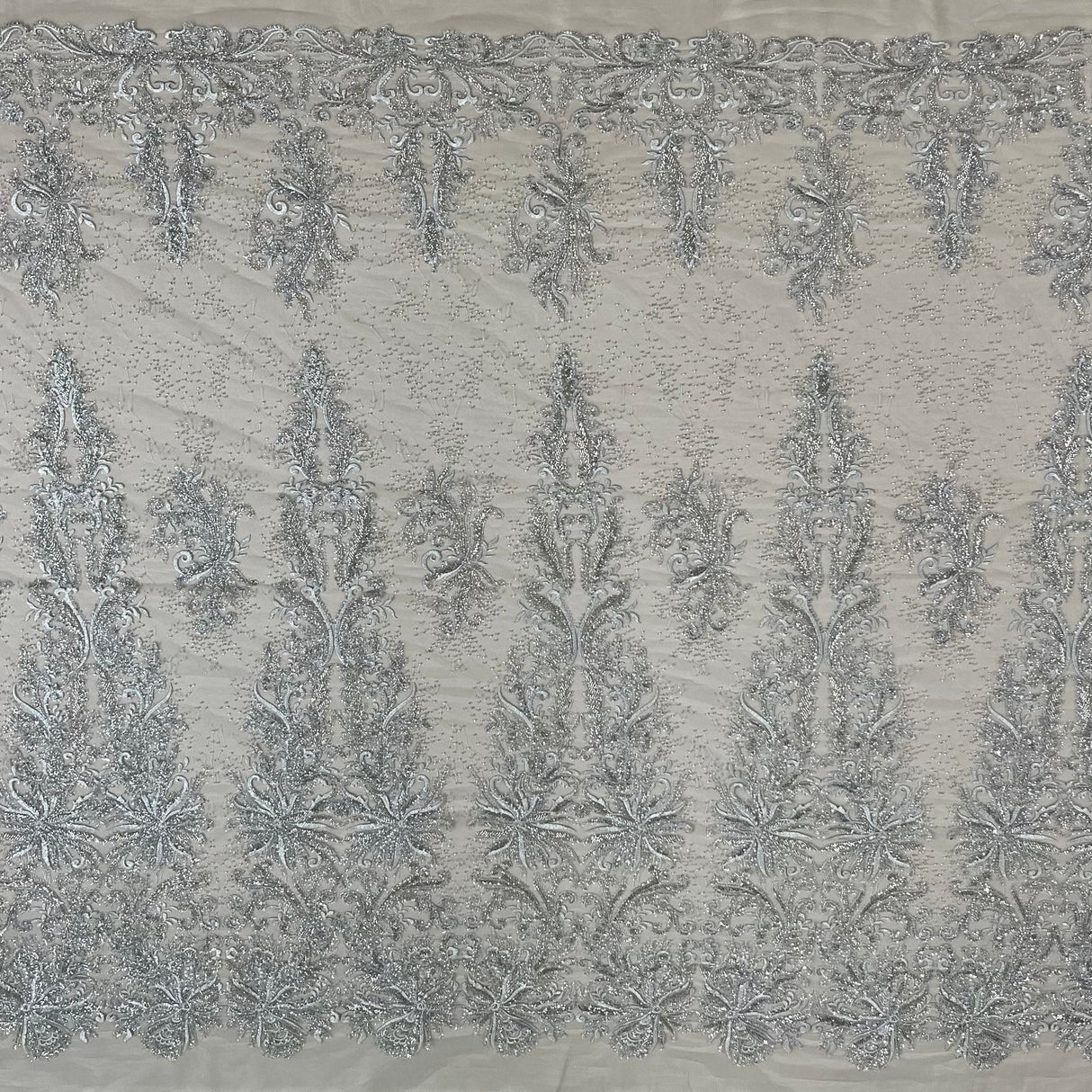 Beaded Embroidered Lace Fabric