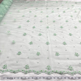 Beaded Embroidered Lace Mesh Fabric