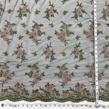 1 Yard Corded Bridal Lace Fabric Embroidered on Polyester Net Mesh Silver for Wedding and Evening Gowns – 51"