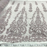 Beaded Lace Fabric on Polyester Net Mesh 54"
