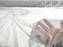Sheer All Over AB Rhinestones Stretch Power Mesh Fabric - Colorful Rhinestone Embellishment, 58IN WIDTH (1 Yard)