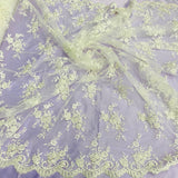 1 Yard Corded Bridal Lace Fabric Embroidered on 100% Polyester Net Mesh | Lace USA - 96517W - Purple - 56" Wide