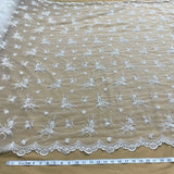 Beaded Lace Fabric on Polyester Net Mesh