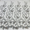 1 Yard Exquisite Beaded 3D Floral Lace Fabric Embroidered on Polyester Net Mesh