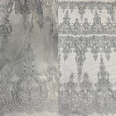 Embroidered Mesh Bridal Lace White