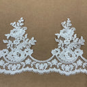 Corded Lace Trimming Embroidered Net Mesh 8.5"
