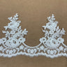 Corded Lace Trimming Embroidered Net Mesh 8.5"