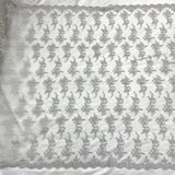 Corded Bridal Lace Fabric - Embroidered Polyester Net Mesh, Approximately 54" Width (1 Yard)