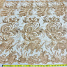 1 Yard - Corded & Sequined Bridal Lace Fabric Embroidered on 100% Polyester Net Mesh - 54"
