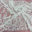Beaded Lace Fabric on Polyester Net Mesh