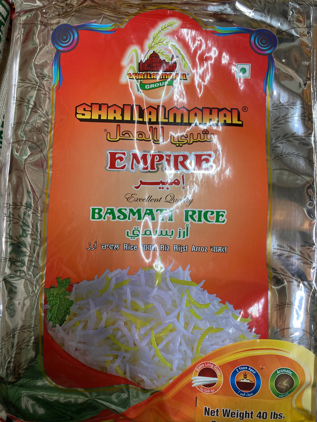 Shri Lal Mahal Basmati Rice 40Lbs