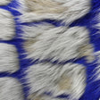 Blue Gray Bricks Faux Fur Long Pile Fabric,