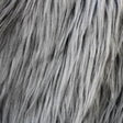 Grey Faux Fake Fur Solid Shaggy Long Pile Fabric,