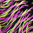 Pink Lime on Black Three Tone Spiked Faux Fur Fabric,