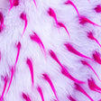 Pink White Faux Fur Two Tone Spiked Shaggy Long Pile Fabric,