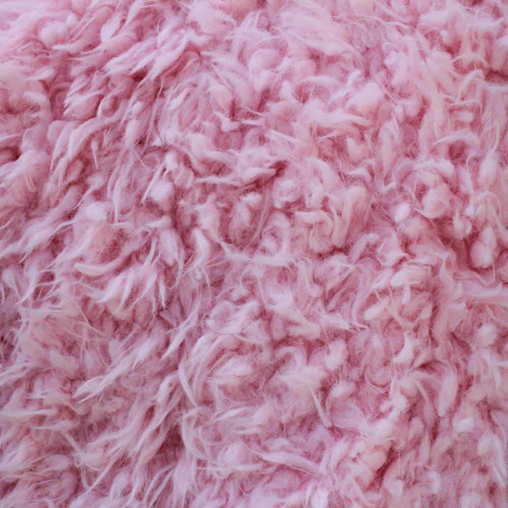 Curly Pink Faux Fur Fabric,