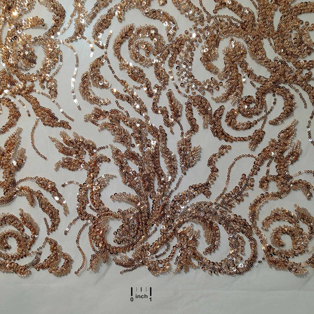 Beaded Sequined Lace Fabric 100% Polyester Net Mesh