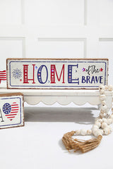 15.75" Lighted Wood Americana Block