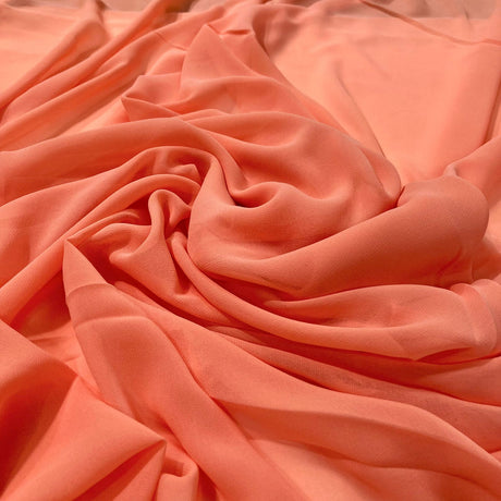 1 Yard Rose Powder Chiffon Fabric 60" Wide Lightweight Sheer Material 100% Polyester Bridal & Formal Wear