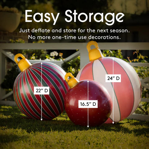 Inflatable Christmas Ornaments - Set of 3